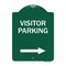 Signmission Reserved Parking Visitor Parking Arrow Pointing Right, Green & White Alum, 18" x 24", GW-1824-23023 A-DES-GW-1824-23023 - alternate 1